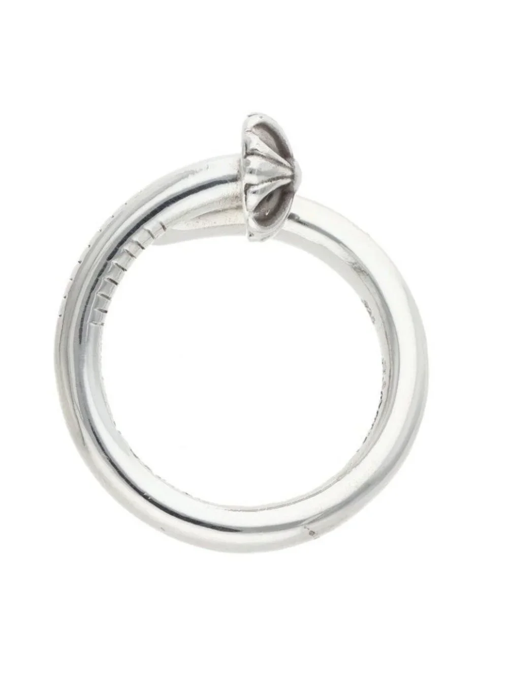 Chrome Hearts Nail Crsball Cross Ball Silver Ring
